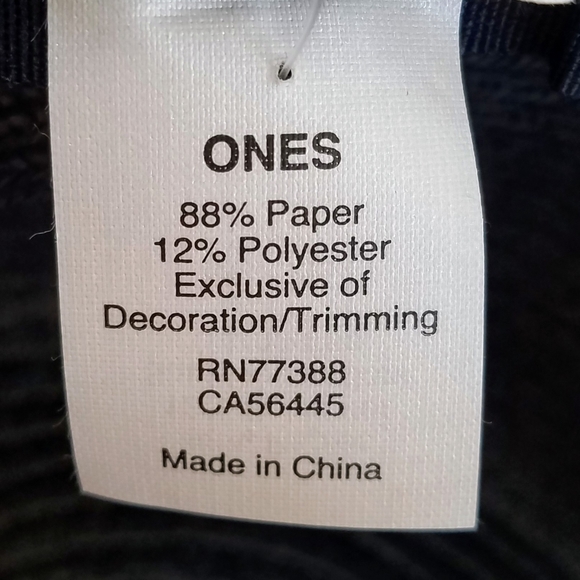 J.Crew Navy Textured Embroidered Straw Beach Hat - Picture 5 of 8